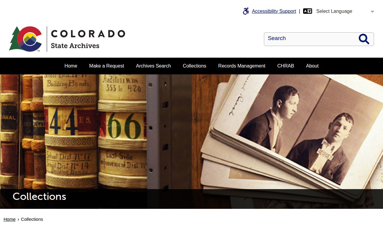 Colorado State Archives collections for old Las Animas County booking records